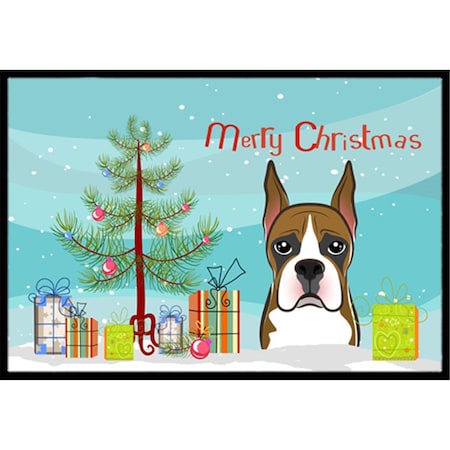 Christmas Tree & Boxer Indoor Or Outdoor Mat, 24 X 36